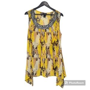 Lane Bryant Bedazzled Neckline Sleeveless Blouse